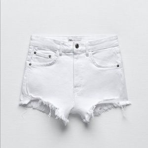 Zara white denim shorts